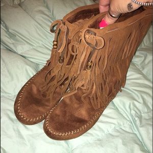 Fringe booties size 10